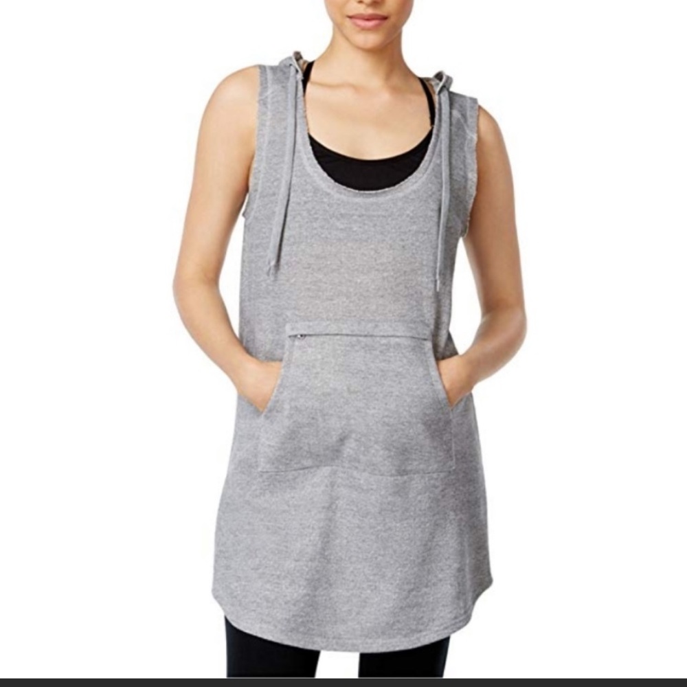 Jessica Simpson The Warm Up Gray  Hoodie Tunic L